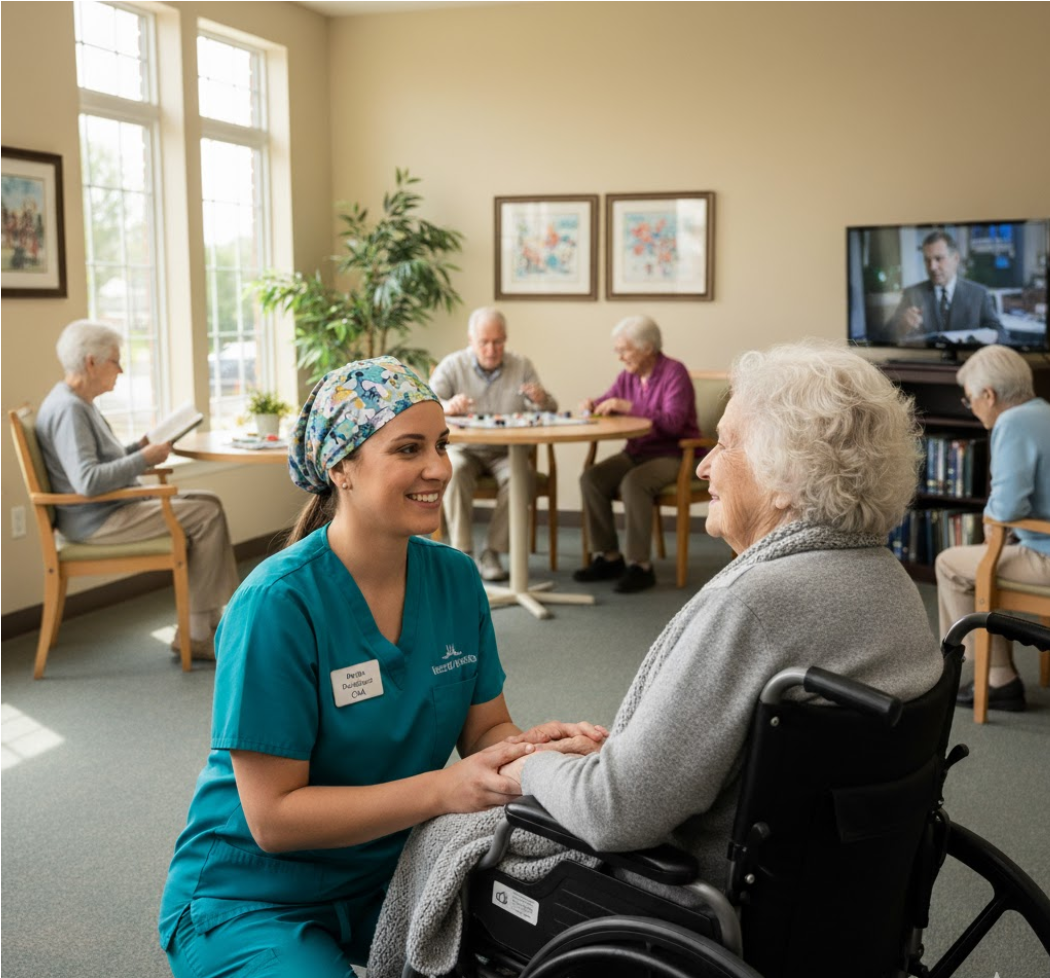 Caregiver with an older person